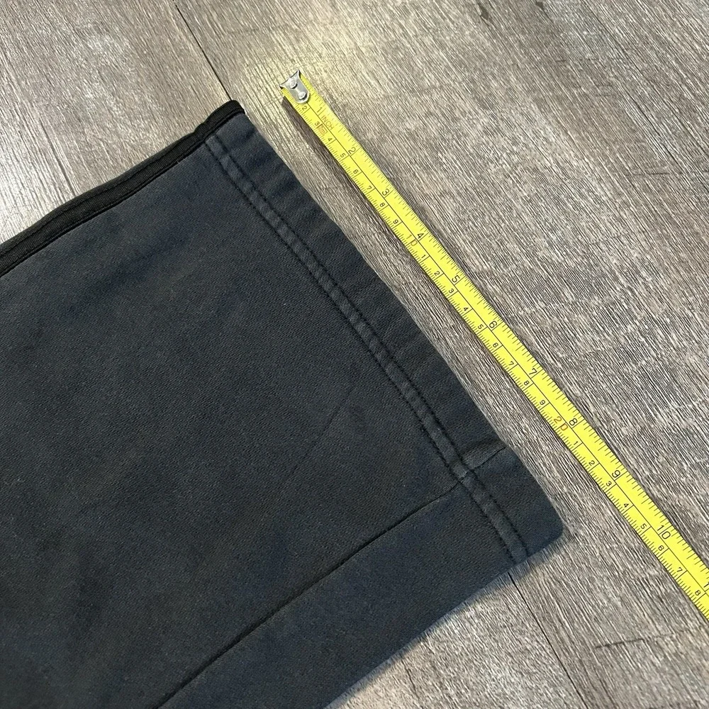 Adidas Sweat Pants M Y2K Vintage Streetwear Wide Leg Baggy Triple Tre Black